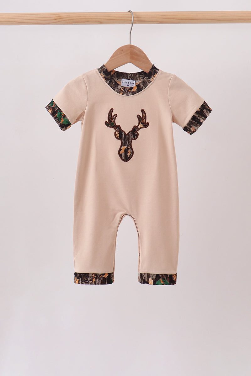 Gray Deer Applique Romper - Aaria Tees
