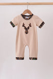 Gray Deer Applique Romper - Aaria Tees Aaria Tees