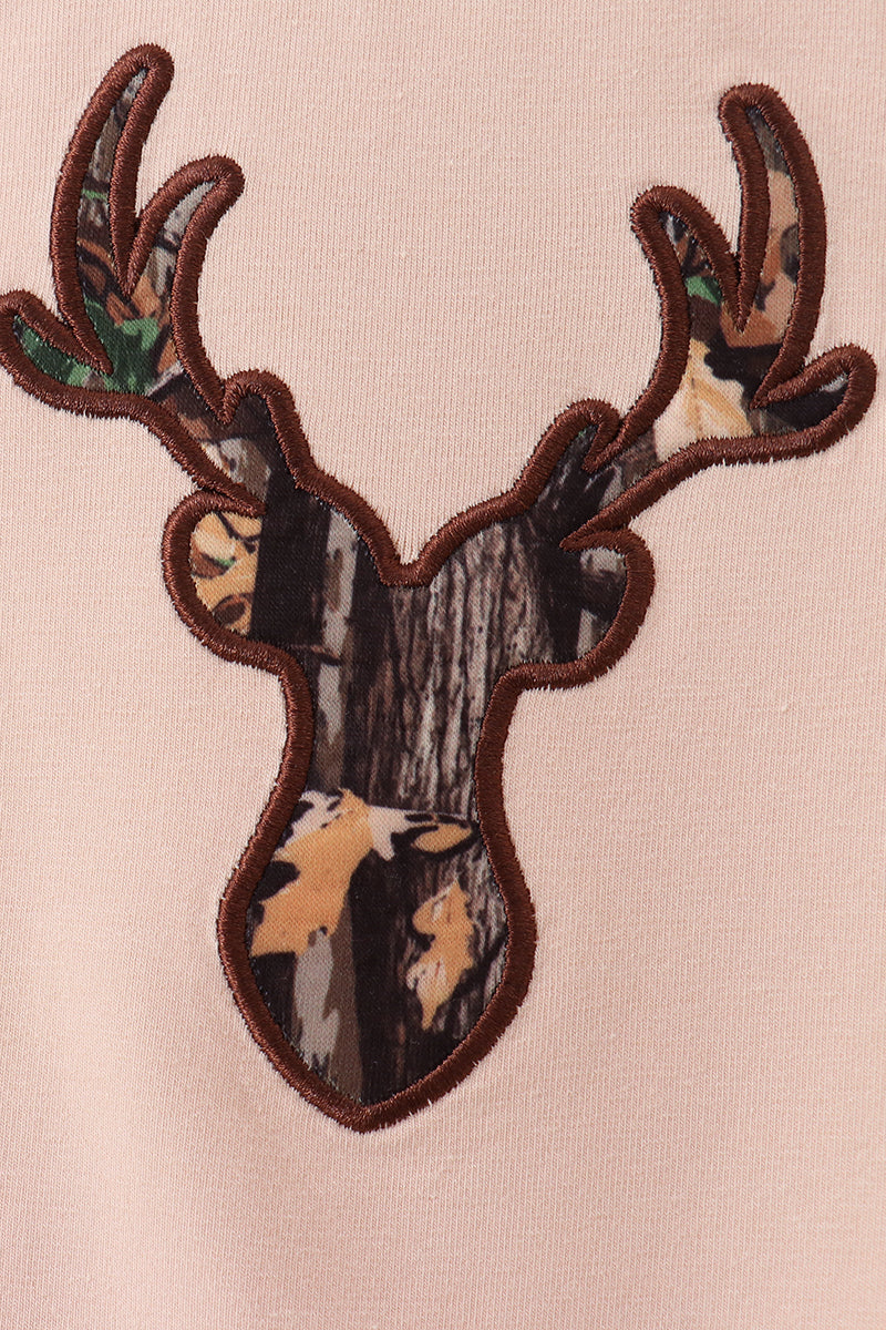 Gray Deer Applique Romper - Aaria Tees Aaria Tees