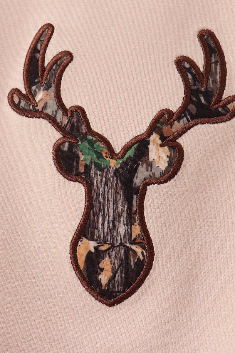 Gray Deer Applique Pants Set - Aaria Tees Aaria Tees