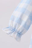 Blue Farm Embroidery Gingham Romper - Aaria Tees Aaria Tees