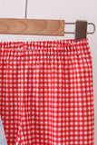 Blue Farm Embroidery Gingham Pants Set - Aaria Tees Aaria Tees