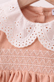 Coral Corduroy Smocked Bloomer Set - Aaria Tees Aaria Tees