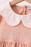 Coral Corduroy Smocked Ruffle Pants Set - Aaria Tees Aaria Tees
