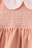 Coral Corduroy Smocked Ruffle Pants Set - Aaria Tees Aaria Tees