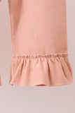 Coral Corduroy Smocked Ruffle Pants Set - Aaria Tees Aaria Tees