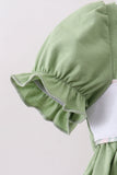 Sage Pumpkin Bow Embroidery Bloomer Set - Aaria Tees Aaria Tees