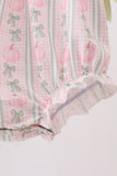 Sage Pumpkin Bow Embroidery Ruffle Bubble - Aaria Tees Aaria Tees
