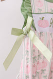 Sage Pumpkin Bow Embroidery Ruffle Bubble - Aaria Tees Aaria Tees