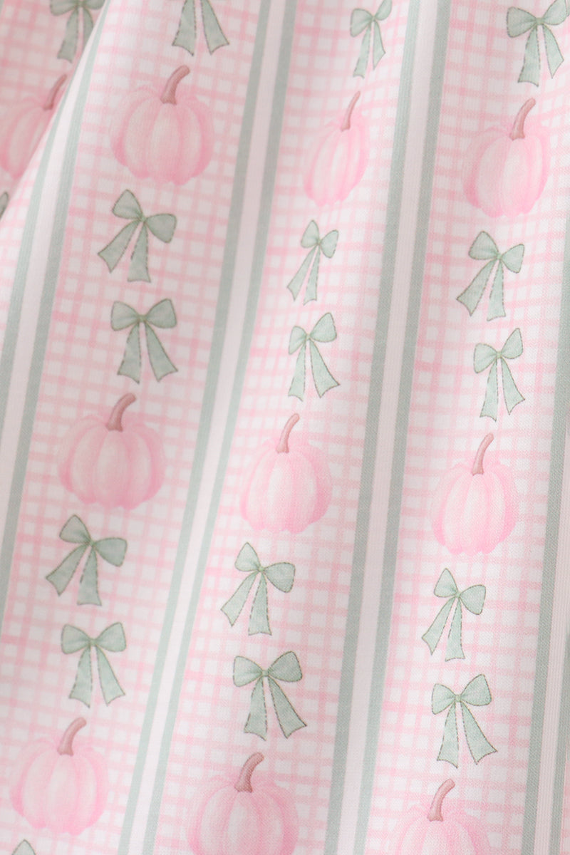 Sage Pumpkin Bow Embroidery Dress - Aaria Tees Aaria Tees