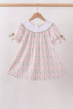 Sage Pumpkin Bow Embroidery Dress - Aaria Tees Aaria Tees