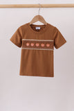 Brown Pumpkin Smocked Top - Aaria Tees Aaria Tees