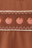 Brown Pumpkin Smocked Top - Aaria Tees Aaria Tees