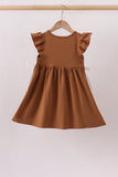 Brown Pumpkin Smocked Lace Dress - Aaria Tees Aaria Tees