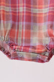 Camel Pumpkin Embroidery Plaid Bubble - Aaria Tees Aaria Tees