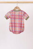 Camel Pumpkin Embroidery Plaid Bubble - Aaria Tees Aaria Tees