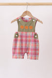 Camel Pumpkin Embroidery Plaid Jon Jon - Aaria Tees Aaria Tees