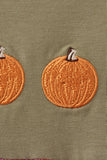 Camel Pumpkin Embroidery Plaid Dress - Aaria Tees Aaria Tees