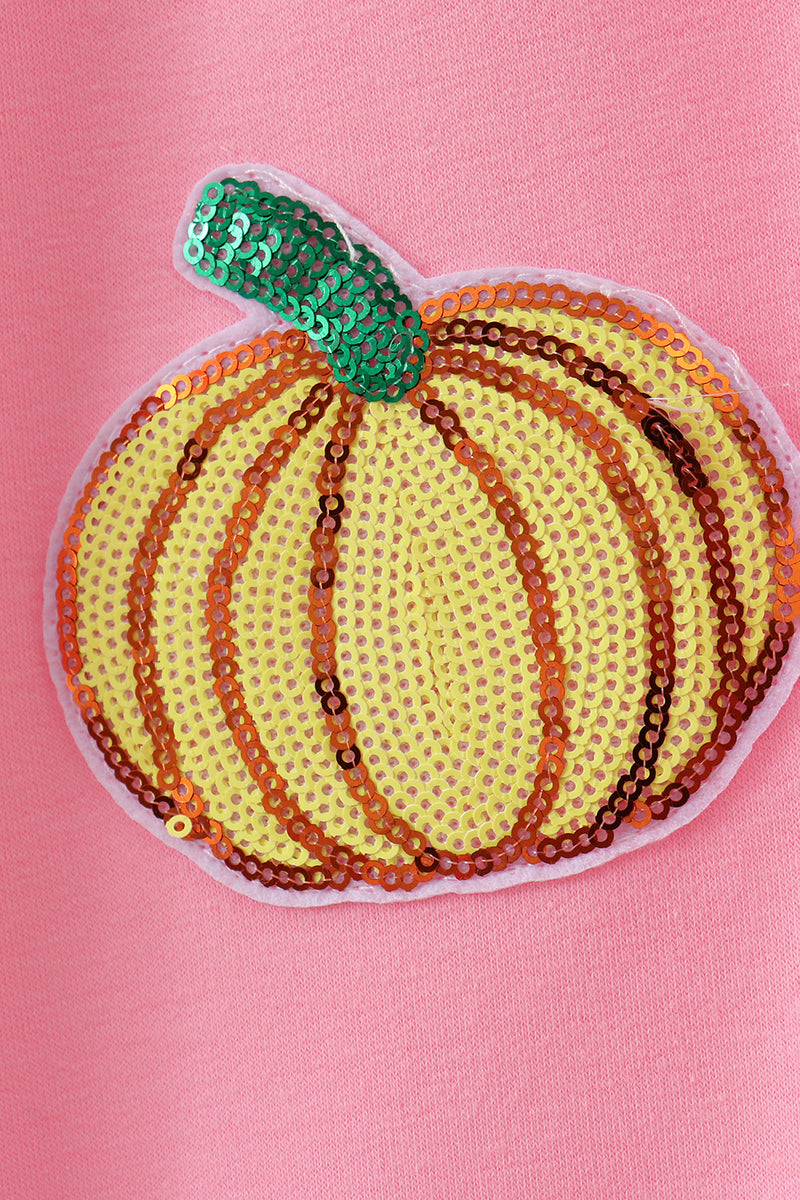 Pink Pumpkin Sequin Mom&me Top - Aaria Tees Aaria Tees