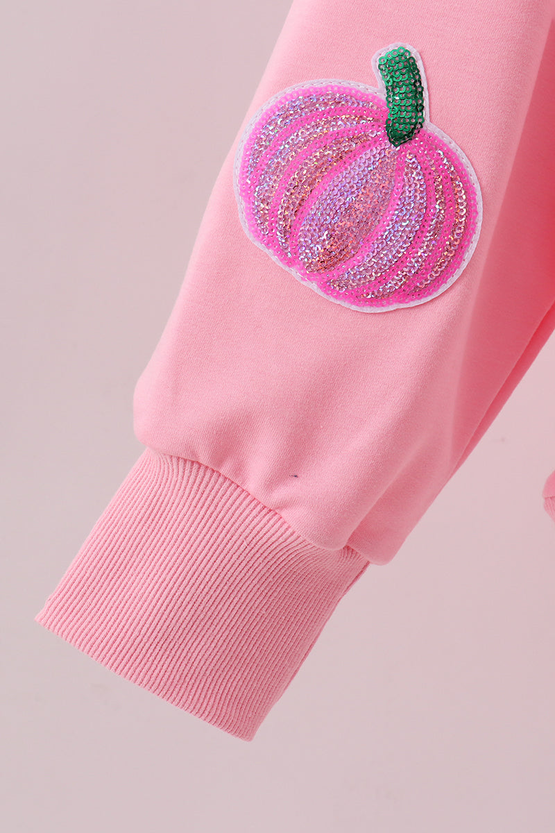 Pink Pumpkin Sequin Mom&me Top - Aaria Tees Aaria Tees