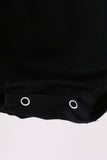 Black Pumpkin cat Embroidery Ruffle Bubble - Aaria Tees Aaria Tees