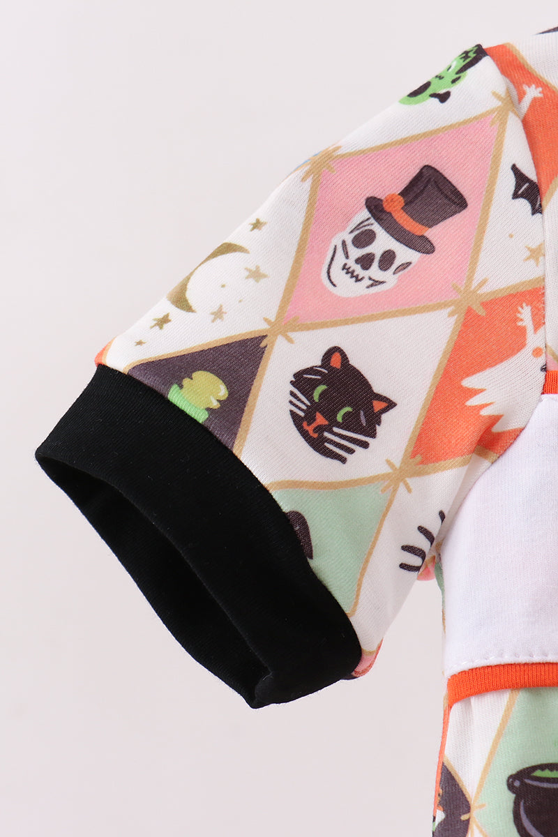 Black Pumpkin cat Embroidery Bubble - Aaria Tees Aaria Tees