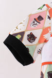 Black Pumpkin cat Embroidery Bubble - Aaria Tees Aaria Tees