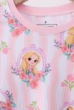 Pink princess stripe bamboo pajama set - Aaria Tees Aaria Tees