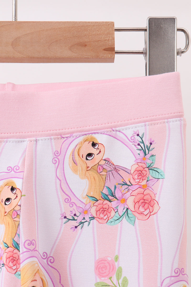 Pink princess stripe bamboo pajama set - Aaria Tees Aaria Tees