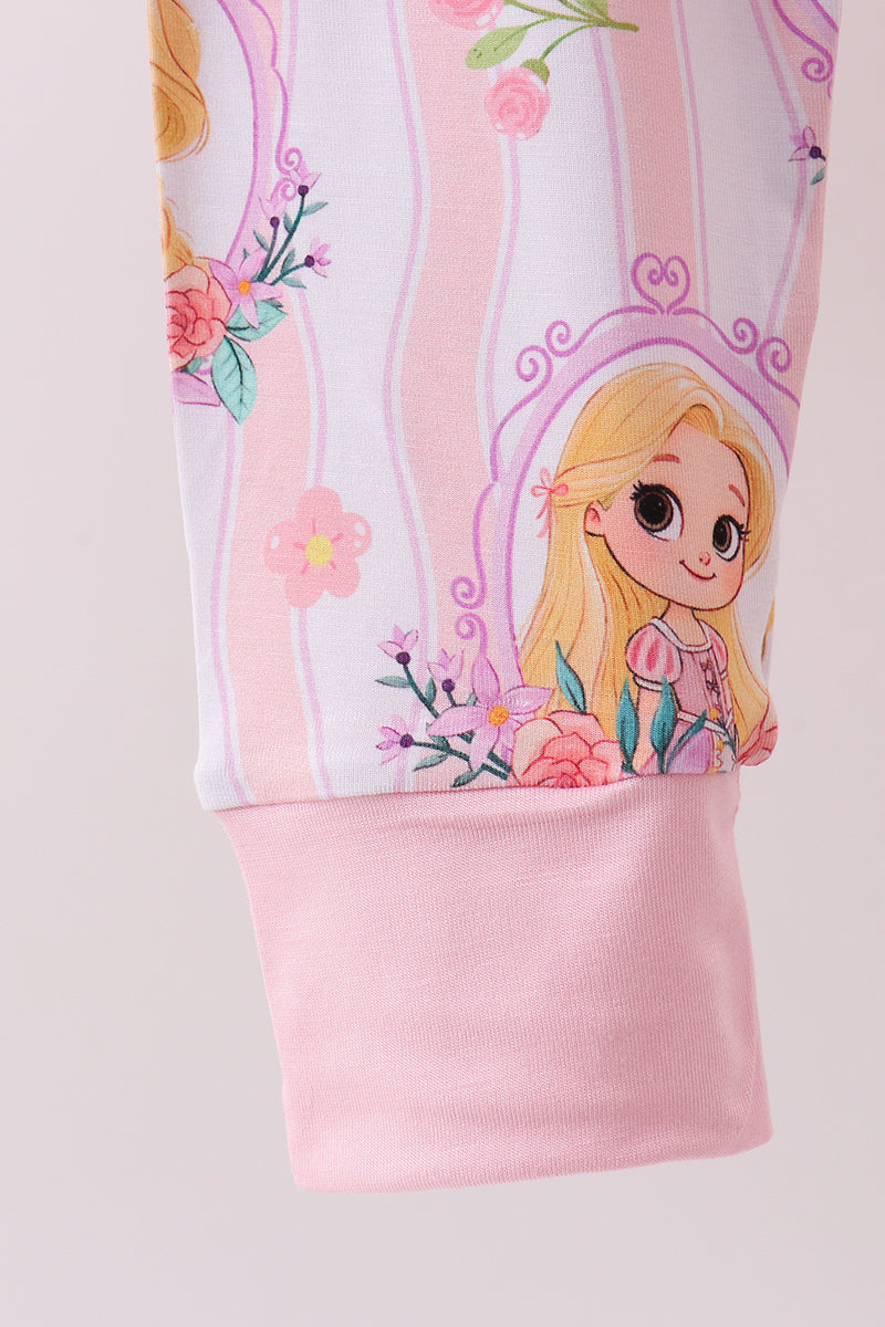 Pink princess stripe bamboo pajama set - Aaria Tees Aaria Tees