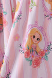 Pink princess floral stripe bamboo pants set - Aaria Tees Aaria Tees