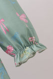Sage Bow Ruffle Dress - Aaria Tees Aaria Tees