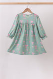 Sage Bow Ruffle Dress - Aaria Tees Aaria Tees