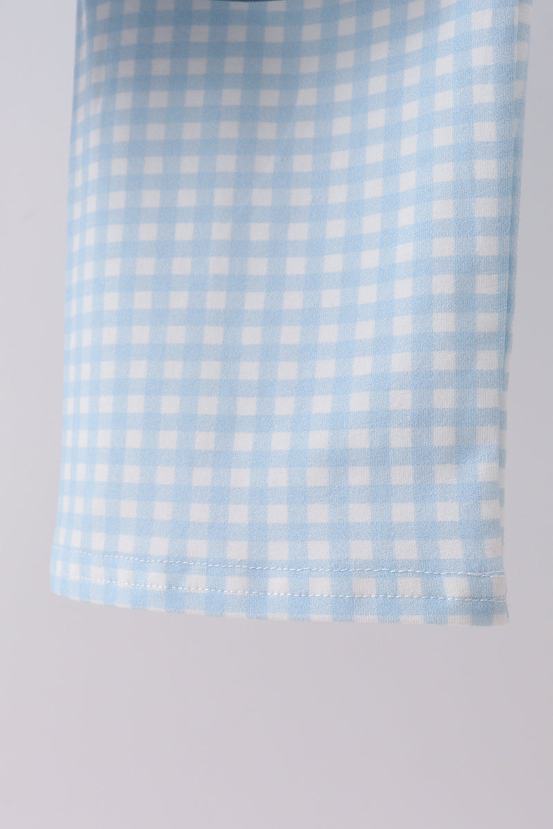 Blue Pumpkin Smocked Gingham Pants Set - Aaria Tees Aaria Tees
