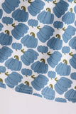 Blue pumpkin bow smocked lace dress - Aaria Tees Aaria Tees