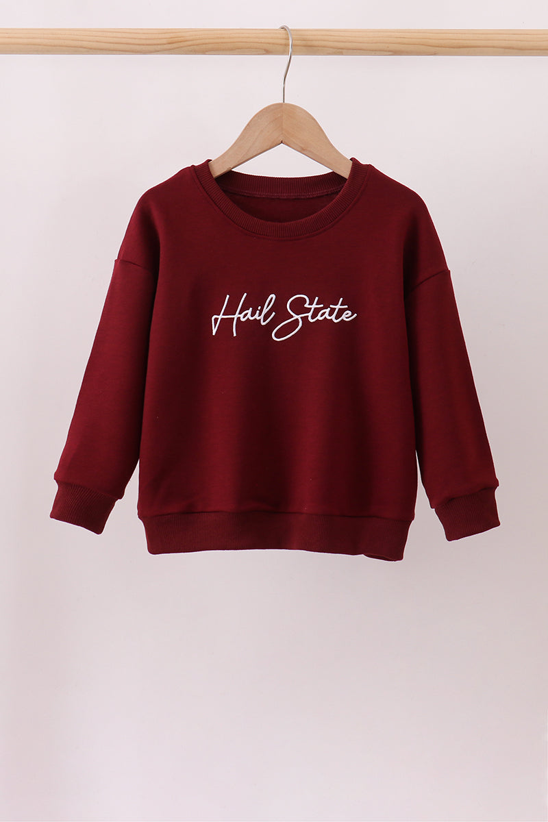 Brown Mississippi Hail State Embroidery Top - Aaria Tees