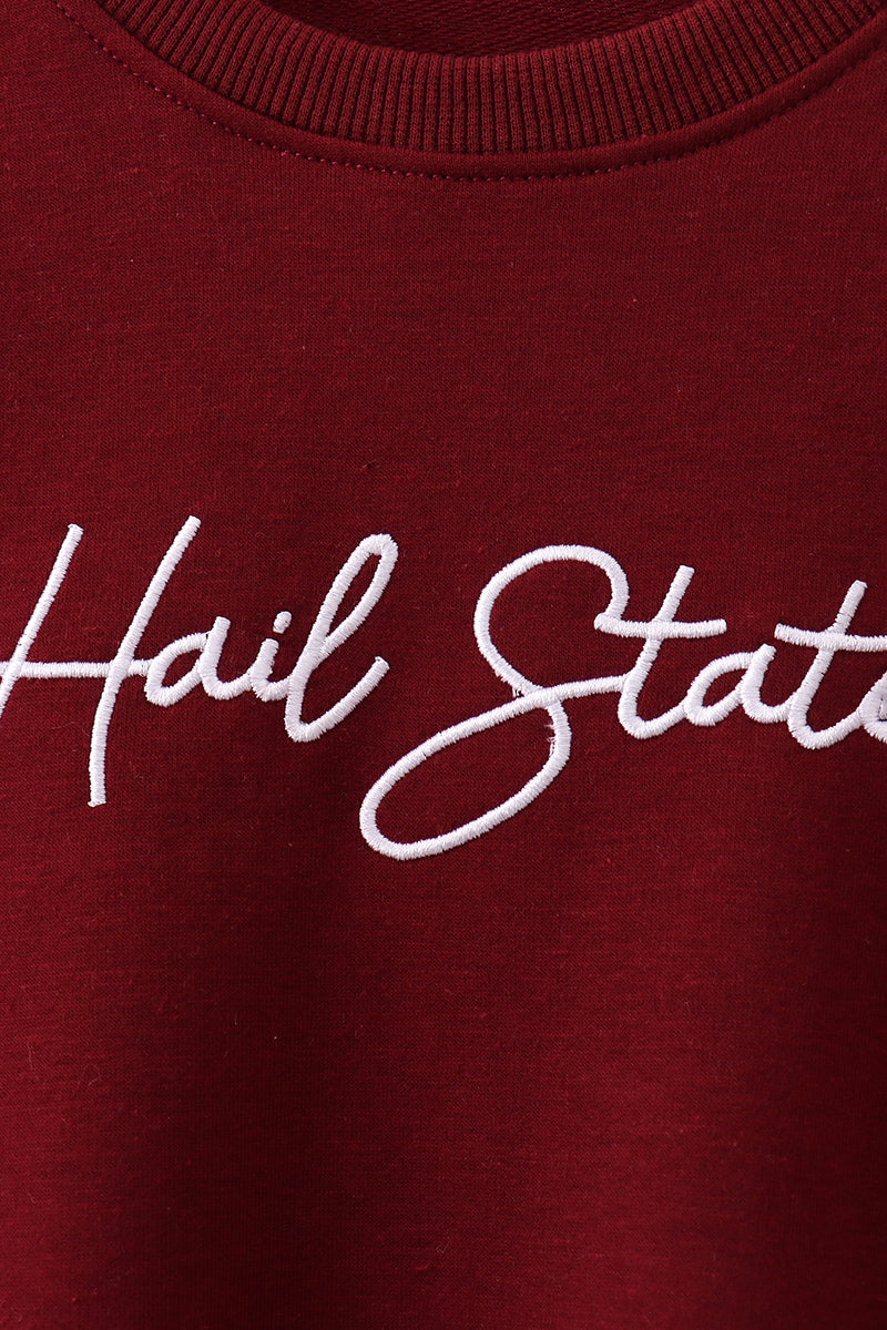 Brown Mississippi Hail State Embroidery Top - Aaria Tees Aaria Tees