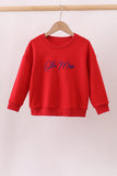 Red Mississippi Ole Miss Embroidery top - Aaria Tees Aaria Tees