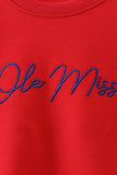 Red Mississippi Ole Miss Embroidery top - Aaria Tees Aaria Tees
