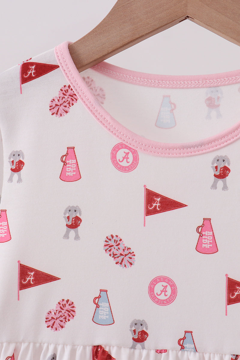 Pink Alabama Print Dress - Aaria Tees Aaria Tees