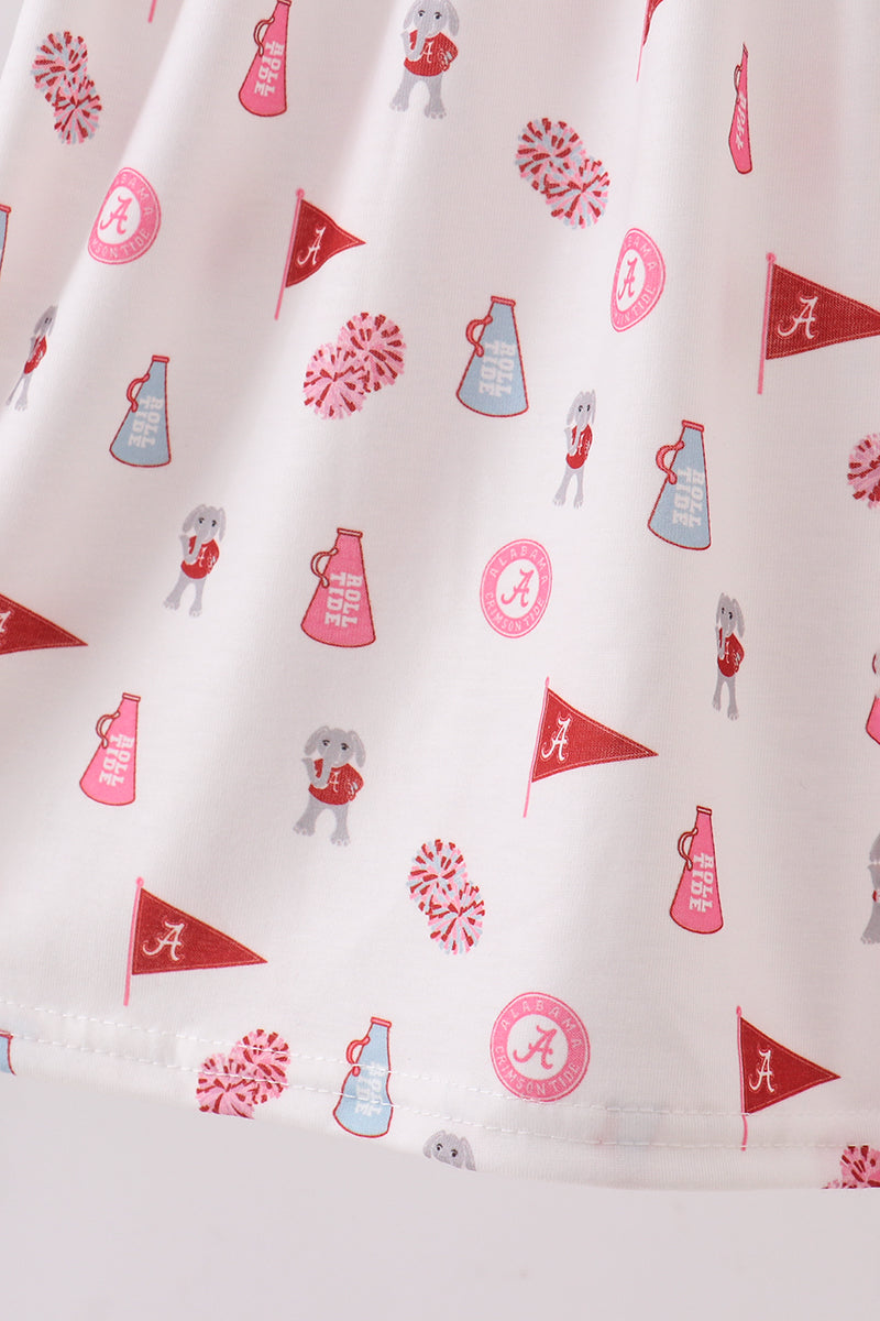 Pink Alabama Print Dress - Aaria Tees Aaria Tees