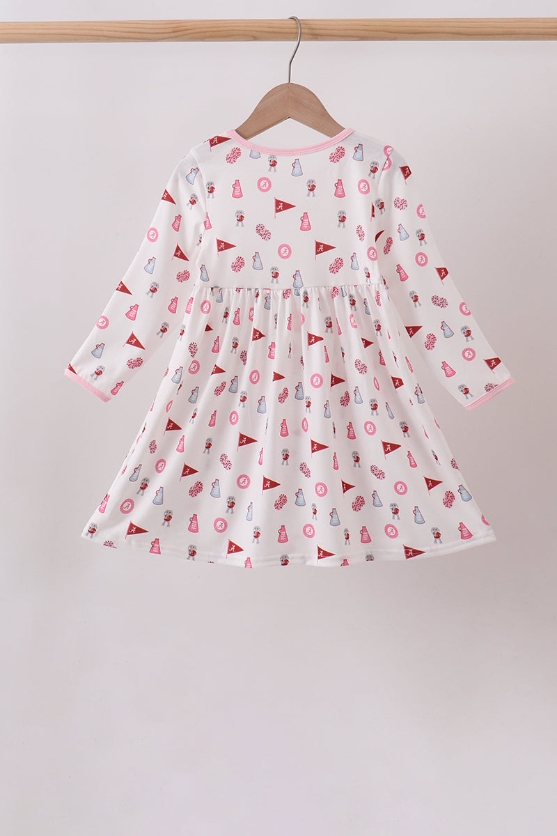Pink Alabama Print Dress - Aaria Tees Aaria Tees