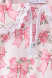 Pink Floral Bow Lace Skorts Set - Aaria Tees Aaria Tees