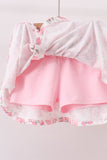 Pink Floral Bow Lace Skorts Set - Aaria Tees Aaria Tees
