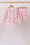 Pink Floral Bow Lace Skorts Set - Aaria Tees Aaria Tees