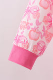 Pink Pumpkin Bow Lace Skorts Set - Aaria Tees Aaria Tees