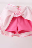 Pink Pumpkin Bow Lace Skorts Set - Aaria Tees Aaria Tees