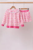Pink Pumpkin Bow Lace Skorts Set - Aaria Tees Aaria Tees