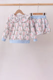 Blue Bow Lace Skorts Set - Aaria Tees Aaria Tees