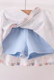 Blue Bow Lace Skorts Set - Aaria Tees Aaria Tees